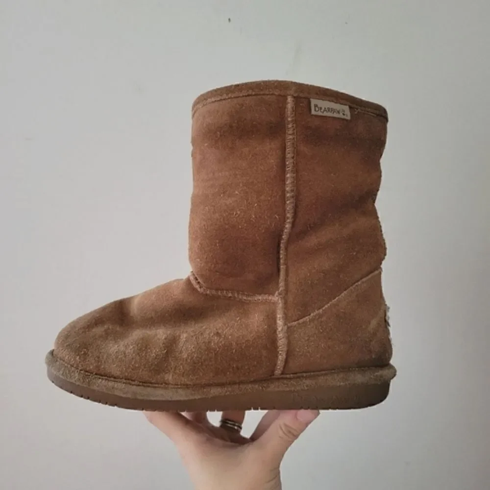 Bearpaw Emma Boots Suede Sheepskin Lining 7 Brown